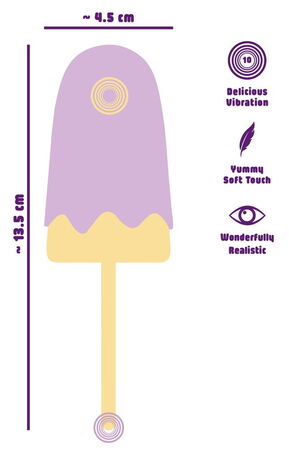 Сиреневый мини-вибратор в форме пломбира Vibrating Popsicle